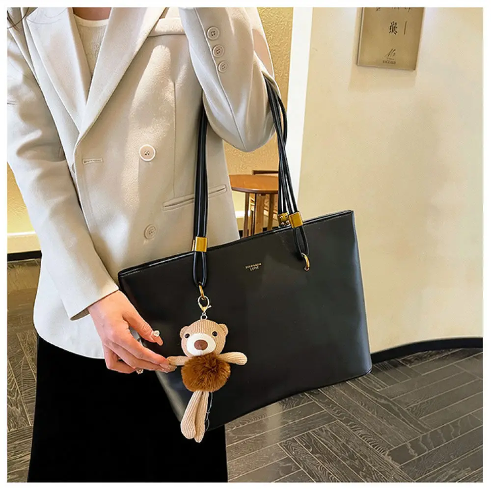 Fashion Large Tote Bag Women Soft Leather Handbag Casual Underarm Bag Minimalist Commuter Daily Office Work Simple Purse