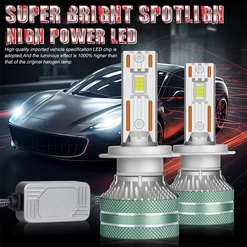 H4 LED المصابيح الأمامية Canbus 5570 CSP K5C plus H7 H1 H3 H11 H8 H9 9005 HB3 9006 HB4 9012 HIR2 6000K النحاس أنبوب سيارة مصابيح الضباب الخفيف #4