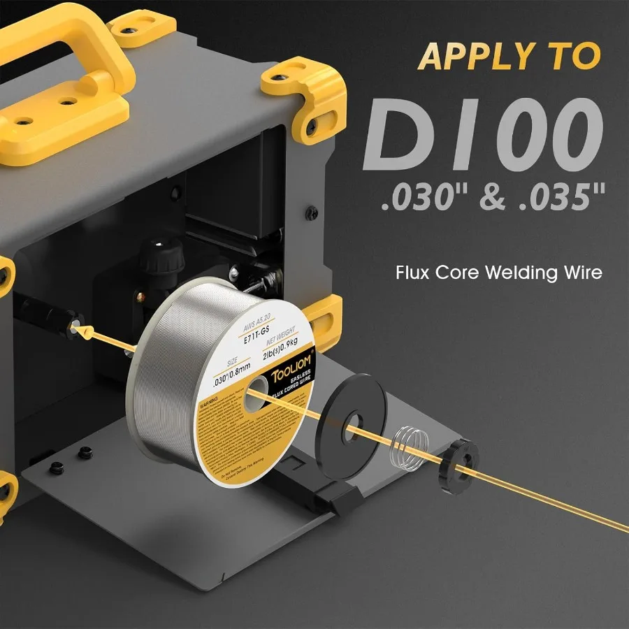 Portable 135A Mini MIG Welder for DIY Projects and Outdoor Repairs: Gasless Flux Core MIG Welding with Lift TIG and Stick Funct