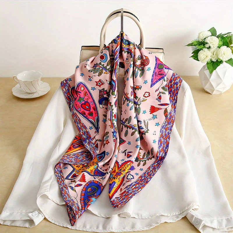 90*90cm Square Scarf Twill Cotton Feeling Women Head Shawls And Wraps Luxury Print Neck Scarves Hijab Bandana Pashmina