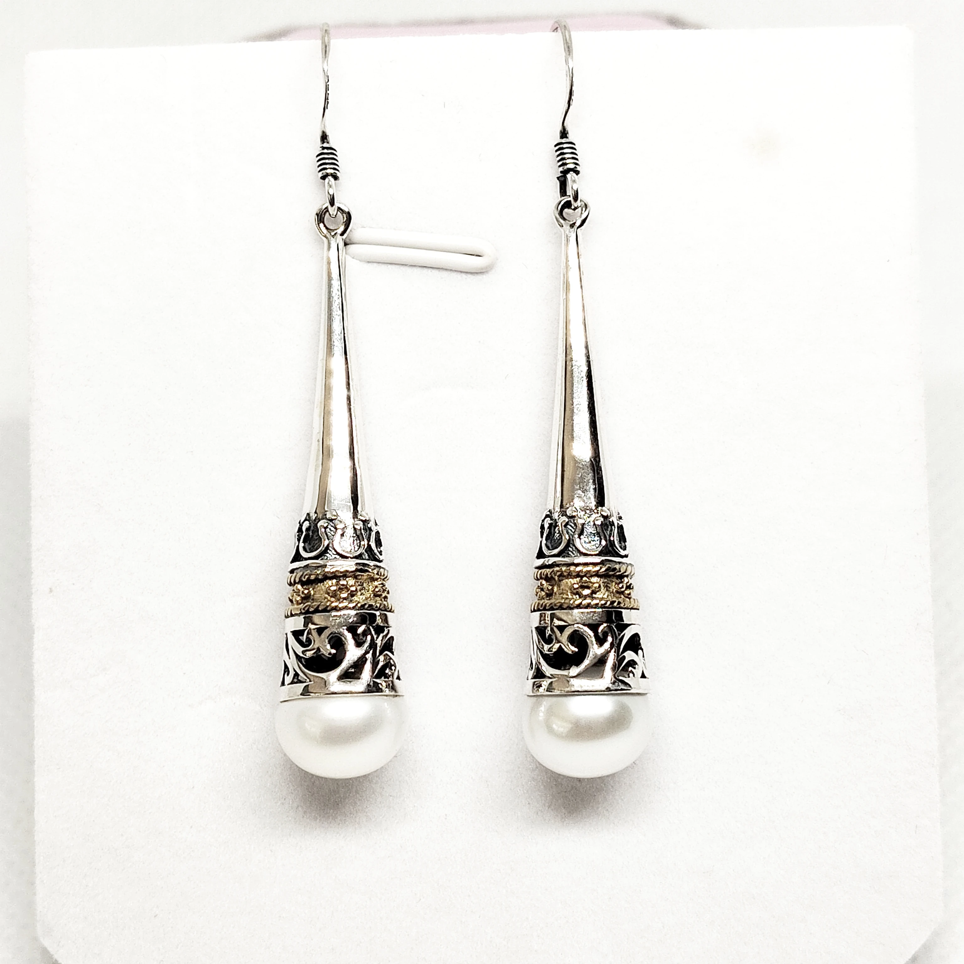 KJJEAXCMY Boutique Jewelry 925 Pure Silver Inlaid with White Pearl Girl Earrings as a Gift for Girlfriend