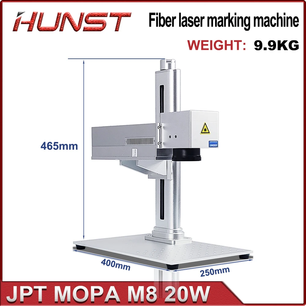 HUNST JPT 20W Mini Laser Marking Machine JPT MOPA M8 Portable Fiber Laser for Stainless Steel Color Marking DIY Metal Engraving.