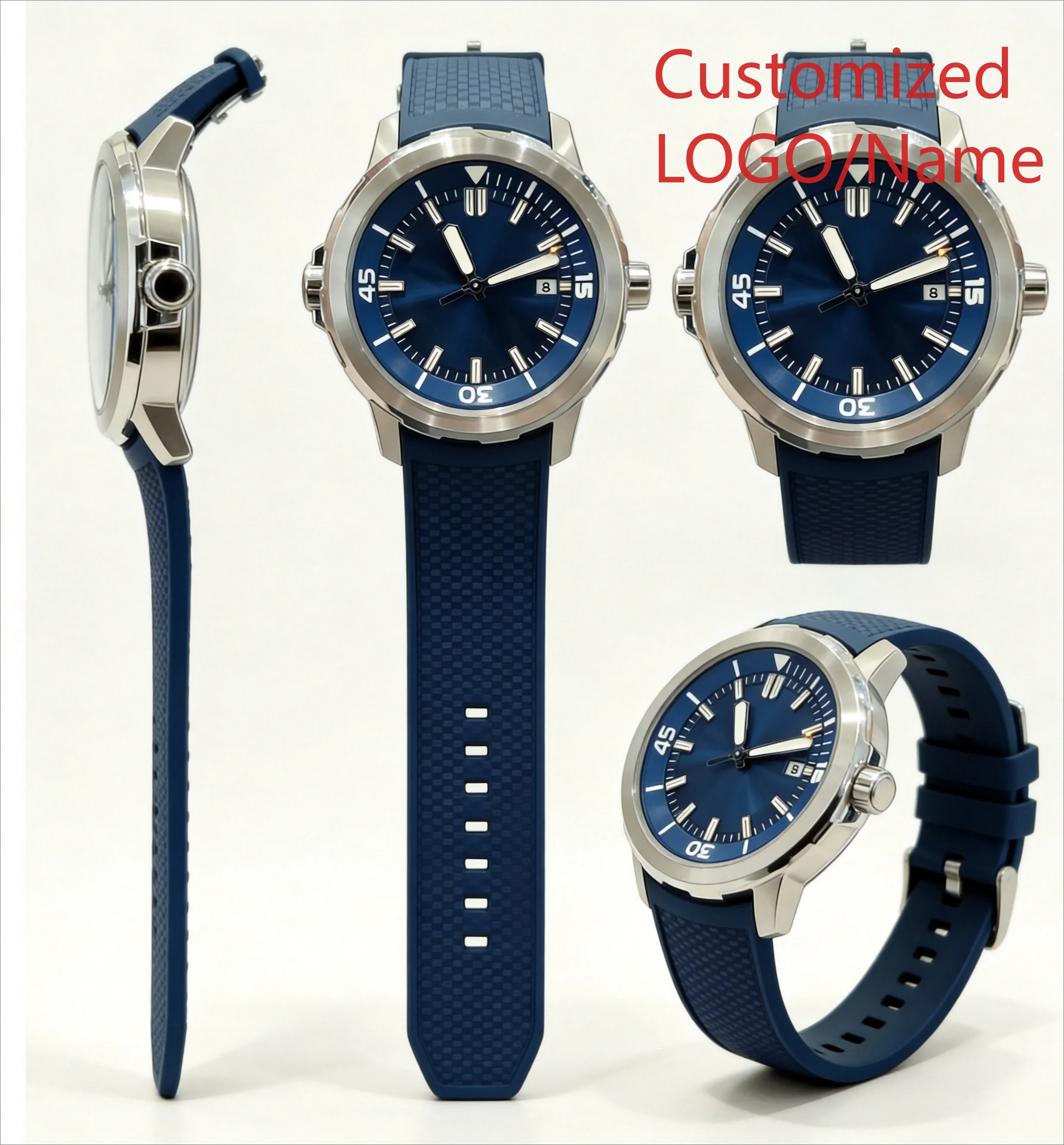 A185 Store Men's Mechanical Watch, Full-Featured, Rubber Strap, Large Dial Customized Watches