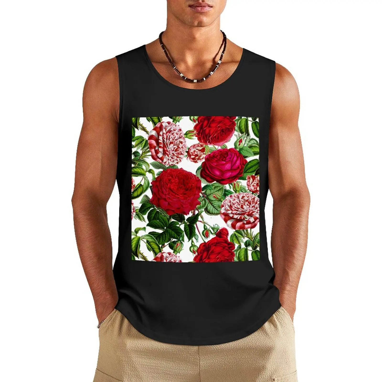 

Summer Roses Botanical Garden Tank Top gym shirts bodybuilding t shirt bodybuilding men