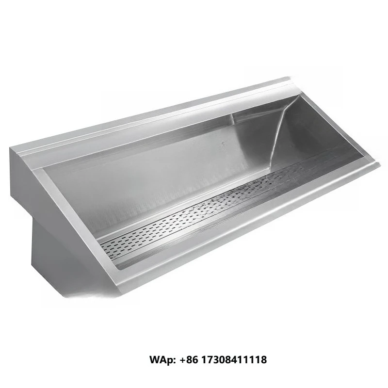 Durable 304 Stainless Steel Handwashing Trough Long Three-Station Rapid Drainage Sink for School Workshop Outdoor Handmade
