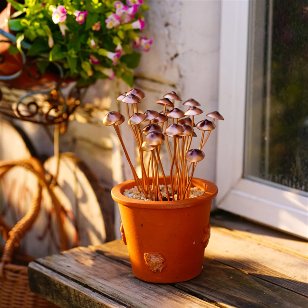 

AA38M Металлические декоративные садовые колья в форме гриба идеально подходят для наружного весеннего декора и добавления ваших металлических цветов для наружного декора