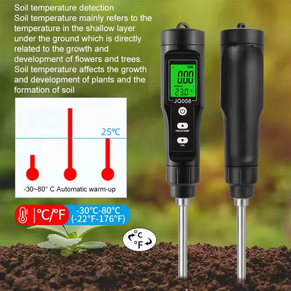 Digital Display Soil EC Analyzer CF Measurement TDS Measurement Digital Soil Ph Meter Moisture Humidity Gauge Accurate