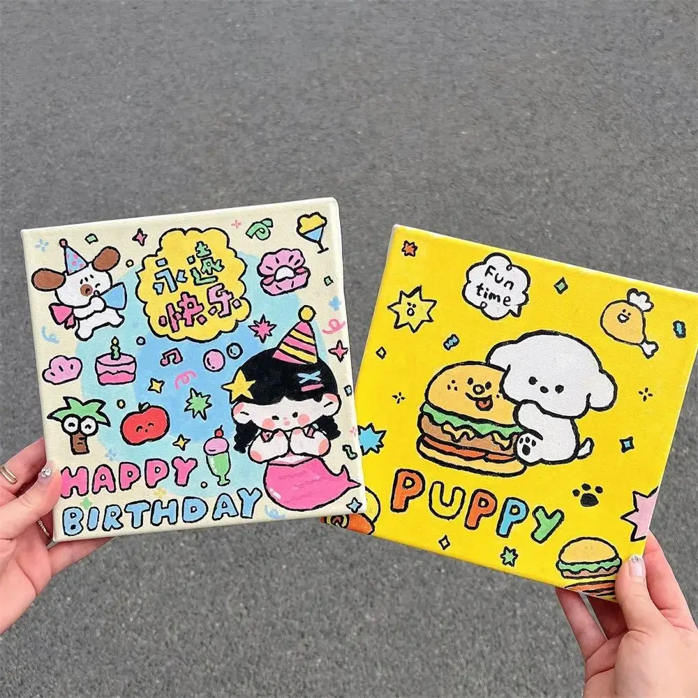 DIY Filled Children's Digital Oil Painting Solid Wood Handmade Animal Hand Filled Painting Cartoon Drawing Decorative Painting