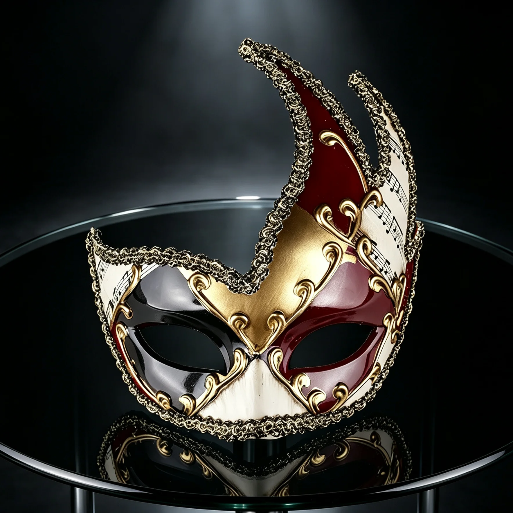 Venetian Checkered Half Face Masquerade Mask Mardi Gras Costume Mask for Women Men Carnival Cosplay Prom Party Ball Accessory
