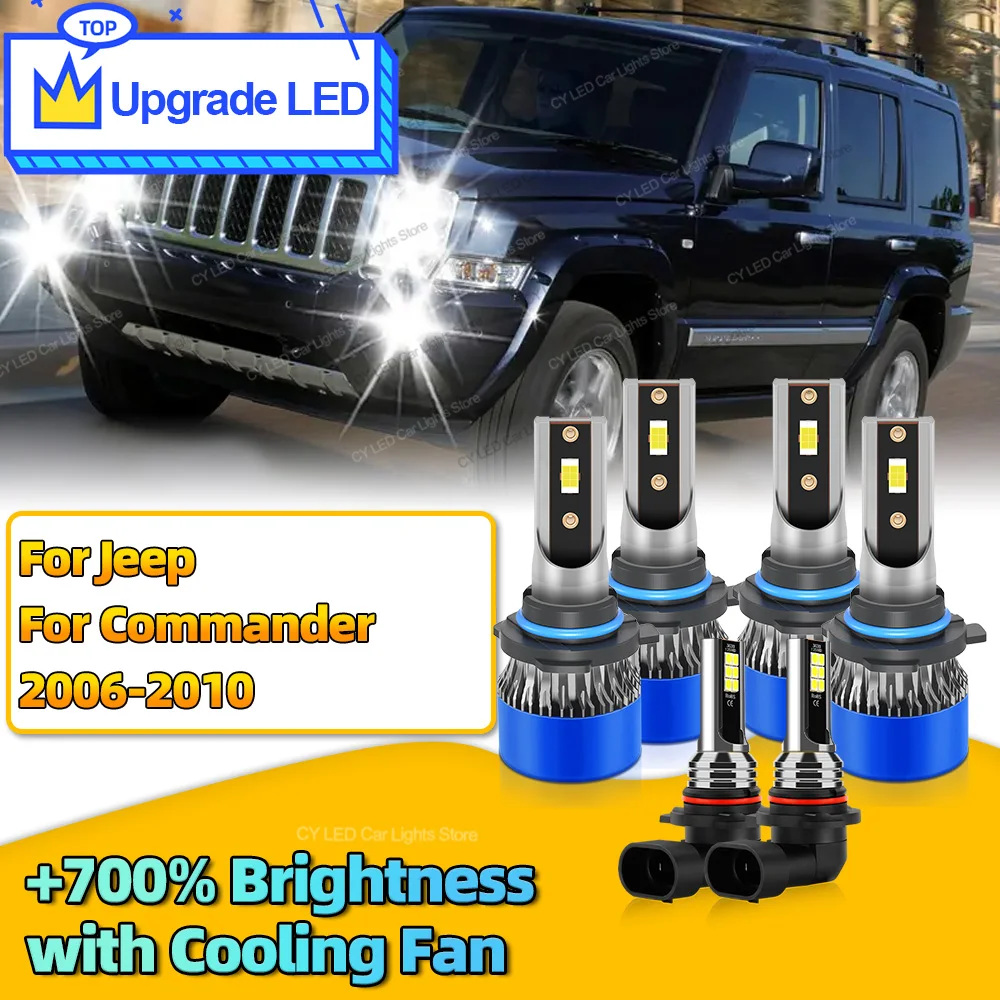 

6Pcs 30000LM LED Headlights Canbus Car Bulb HB3 HB4 9145 Auto Fog Lights Lamp For Jeep Commander 2006 2007 2008 2009 2010