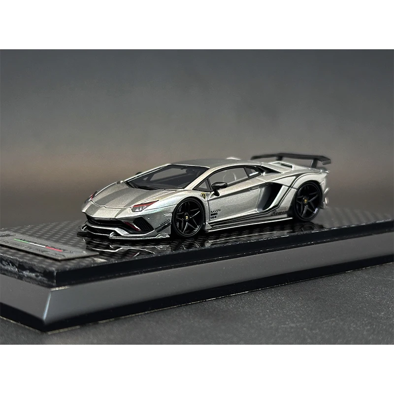 YM In Stock 1:64 Rowen Aventadors Grey Resin Diorama Car Model Collection Miniature Toys