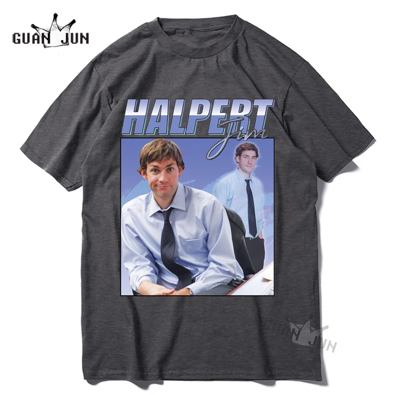 Jim Halpert T-shirt for Men Women 100% Cotton Short Sleeve Tee Top US Office TV Show Retro 90's Vintage Funny Mens Clothing