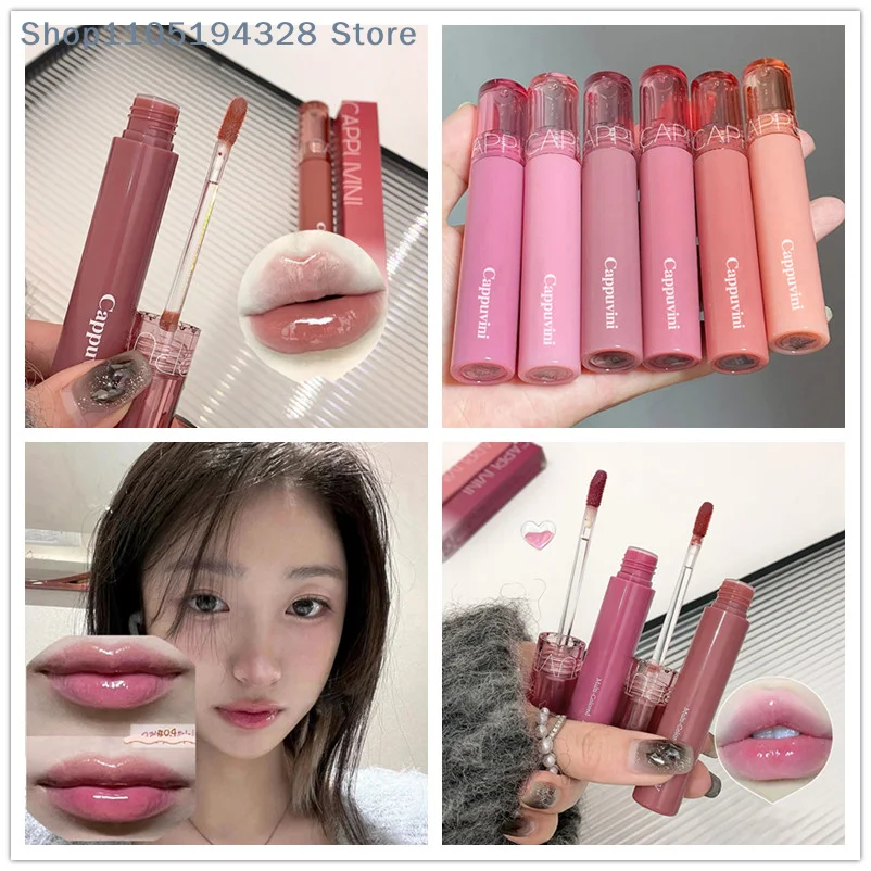 [M]미러 워터 글로스 립글로스 롱래스팅 워터프루프 모이스춰라이징 젤리 립글레이즈 끈적임 없음 가벼운 고발색 학생용