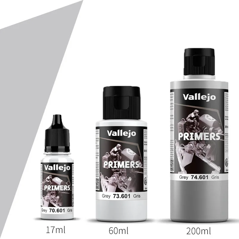 Vallejo 17/60/200ml Acrylic Surface Primer White Black Gray Base Coat Paint for Airbrush Statue Scale Model Painting Supplies