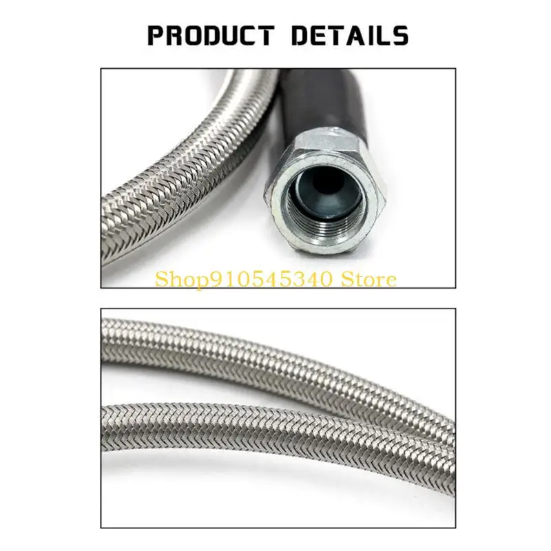 U2JA Braided Transmission Cooler Hose Lines Fitting Compatible for 4L80E TH350 TH400 4L60E 4L80E 700R4 200-4R TR6060 4R70W C5 view 2