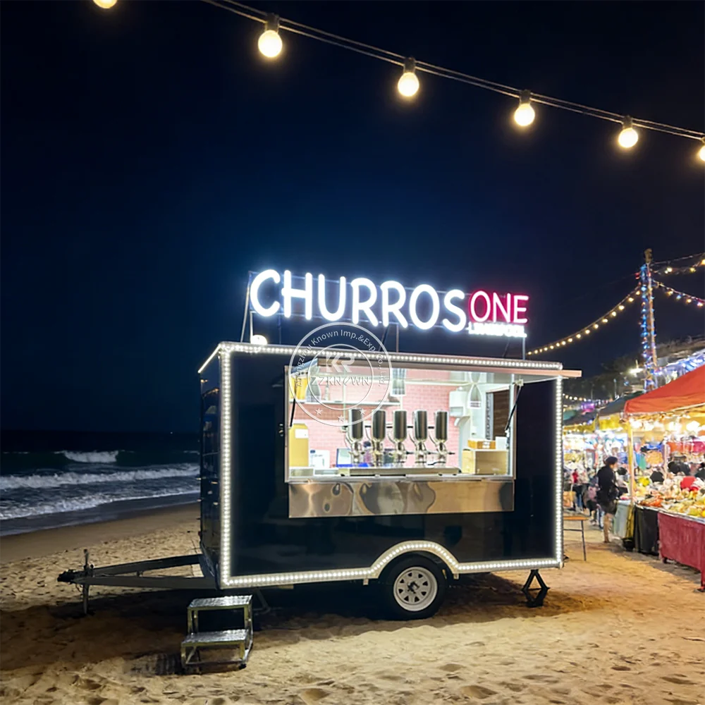 

New Catering Mobile Bar BBQ Food Fully Equipped Ice Cream Coffee Concession Catering Trailer Fast Food Truck With Full Kitchen