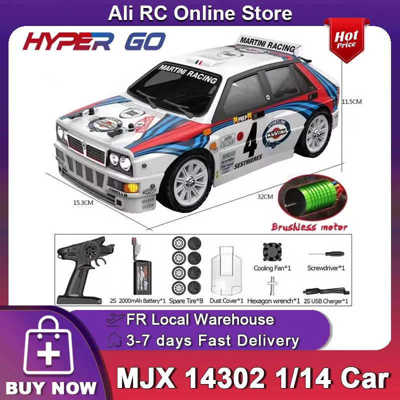(En stock) MJX Hyper Go 14302 V2.0 1/14 4WD RC voiture 55 KM/H moteur sans balais haute vitesse RC voiture de course télécommande dérive voitures tout-terrain camion jouet garçon cadeau