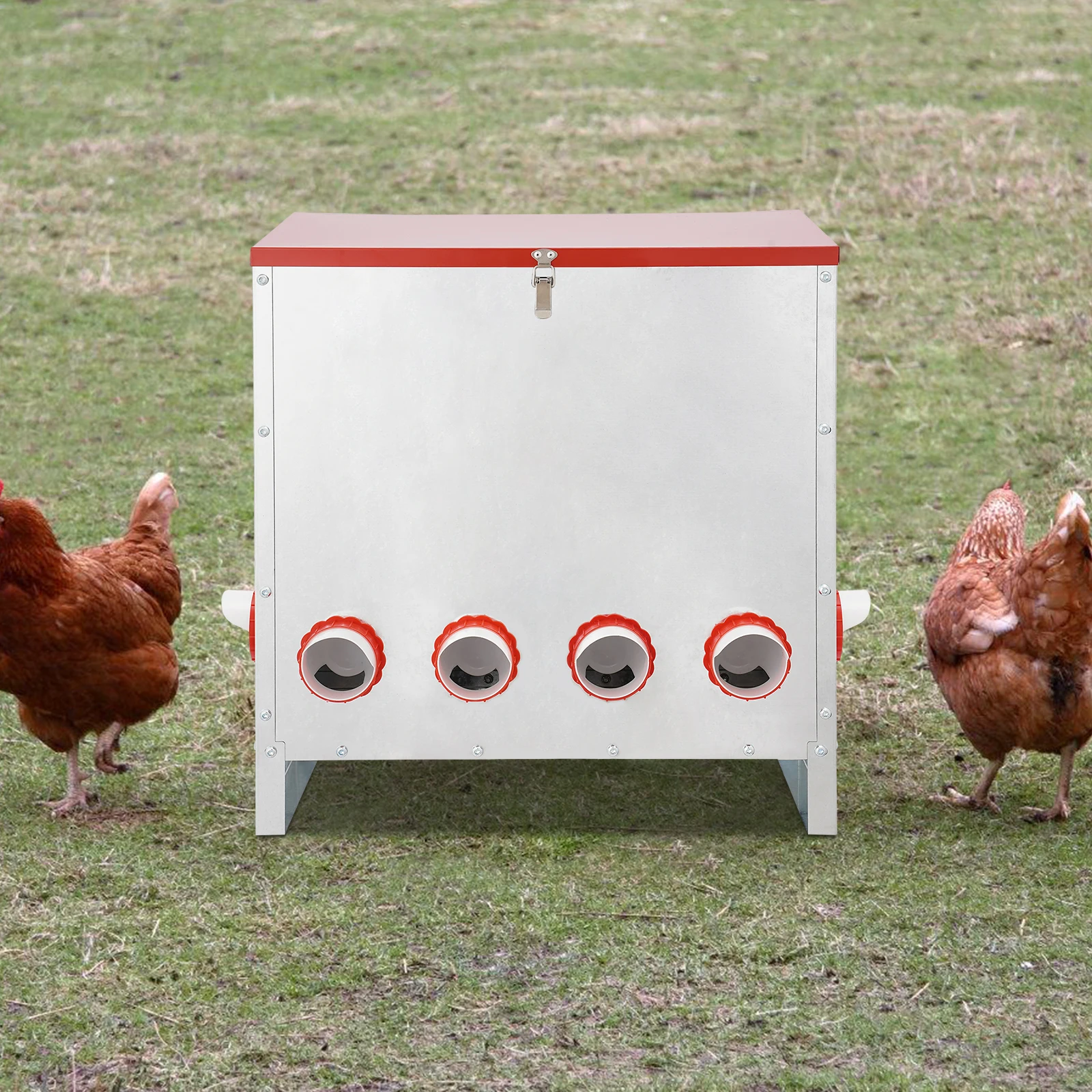 

Automatic Chicken Feeder Large Capacity Turkeys Feeder 10-Hole Ducks Feeder 30kg/66.14lbs used in Farms, Ranches