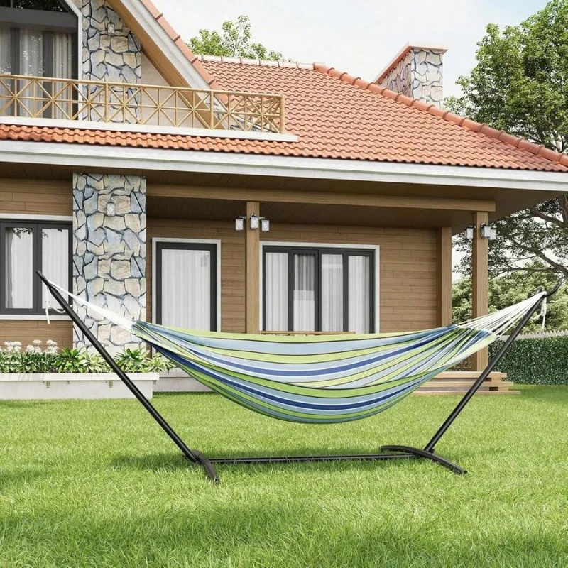 2-Person Hammock With Heavy-Duty Steel Stand,Portable,Easy Assembly, Up To 660lbs With Travel Bag