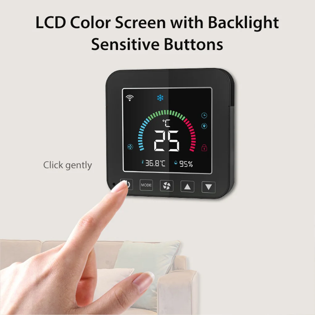Air Conditioner Smart Thermostat Bluetooth-compatible WiFi Tuya IR Voice Control LCD Touch Screen Temperature Controller Linkage