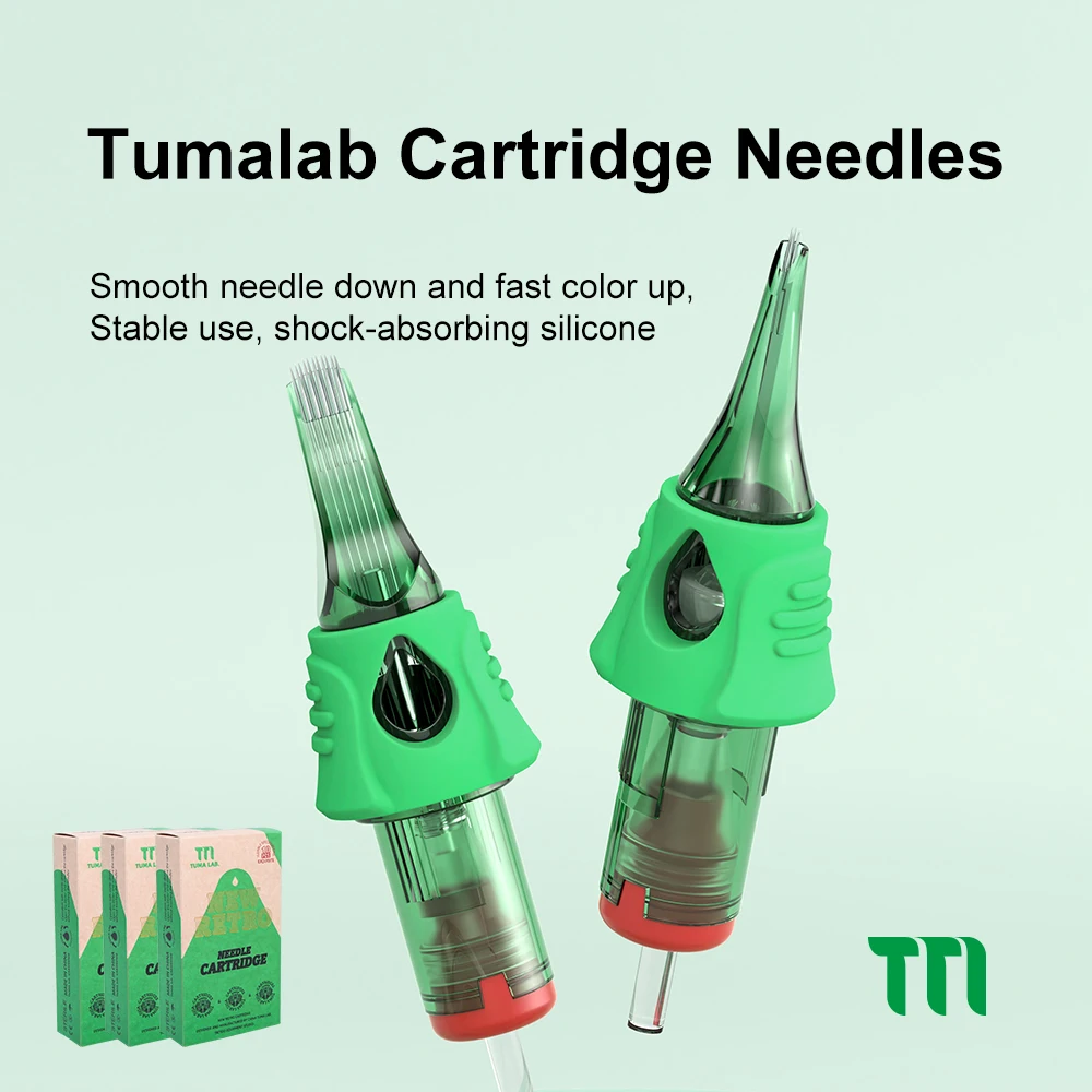 TUMAlab New Tattoo Ink Cartridge 10PCS/Box Silica Gel Outer Skin Tattoo Needle 08#10#12# RL RS Liner Suitable for Tattoo Pens