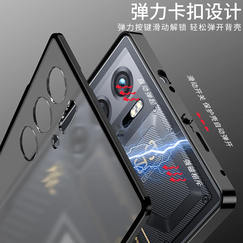 Aluminium Alloy Metal Frame Bumper for Nubia RedMagic 9 Pro Plus Pro+ Case Matte Acrylic Back Cover Camera Lens Protector Case