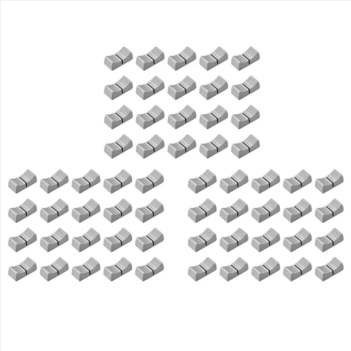 AEF6-60Pcs 24Mmx11mmx10mm Console Mixer Slider Fader Knobs Replacement For Potentiometer Gray Knob Black Mark