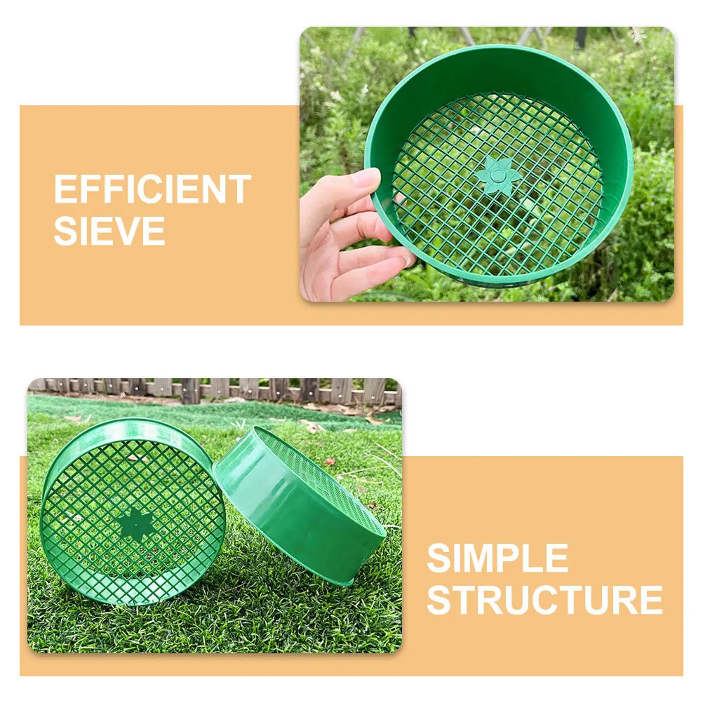 2개입 녹색 플라스틱 정원 흙 체망 내구성 있는 흙 체망 돌 필터용 미세망 체망 다육식물용