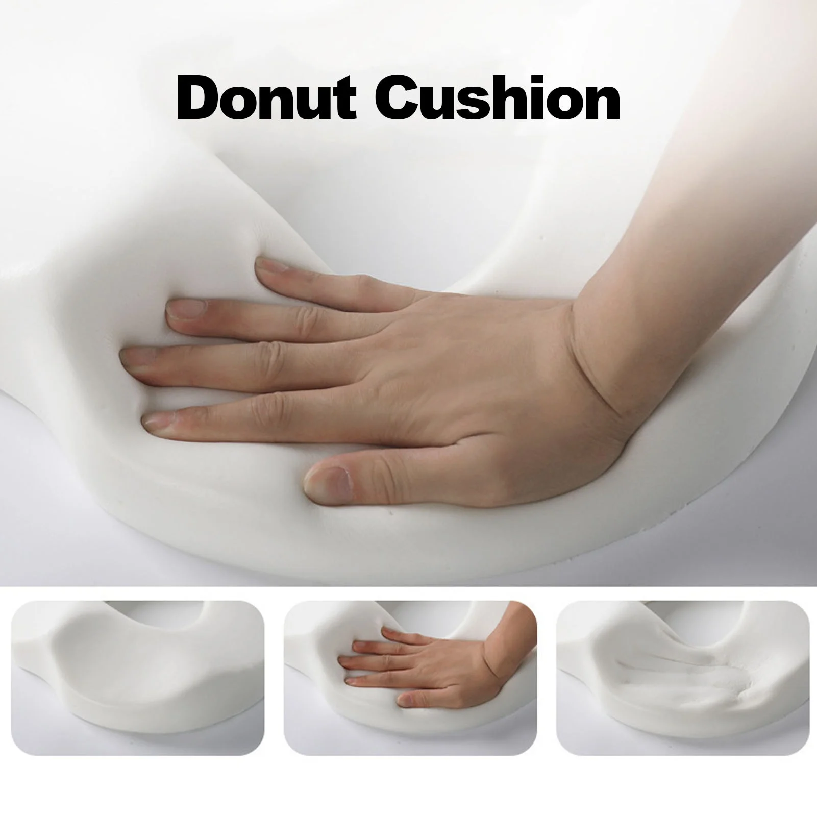 Donut Cushion Memory Foam Chair Coccyx Cushion Memory Foam Hemorrhoid Pillow for Home Office Car Dark Grey