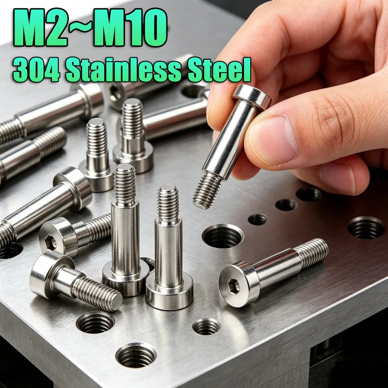 Dia 2/2.5/3/4/5/6/8/10mm 304 Stainless Steel Hex Hexagon Socket Cap Head Roller Bearing Shoulder Screw Stuff Screw Allen Bolt