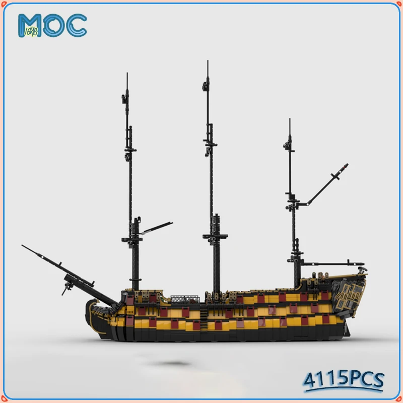 HMS Theseus & Euthyphro Ship Model MOC Building Blocks Transportation DIY Assemble Bricks Collection Display Xmas Toys Gifts