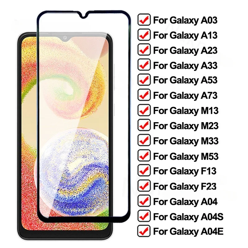 9D Tempered Glass For Samsung Galaxy A04 A04S A04E A03 A13 A23 A33 A53 A73 Screen Protector For Samsung F13 F23 M13 M23 M33 M53