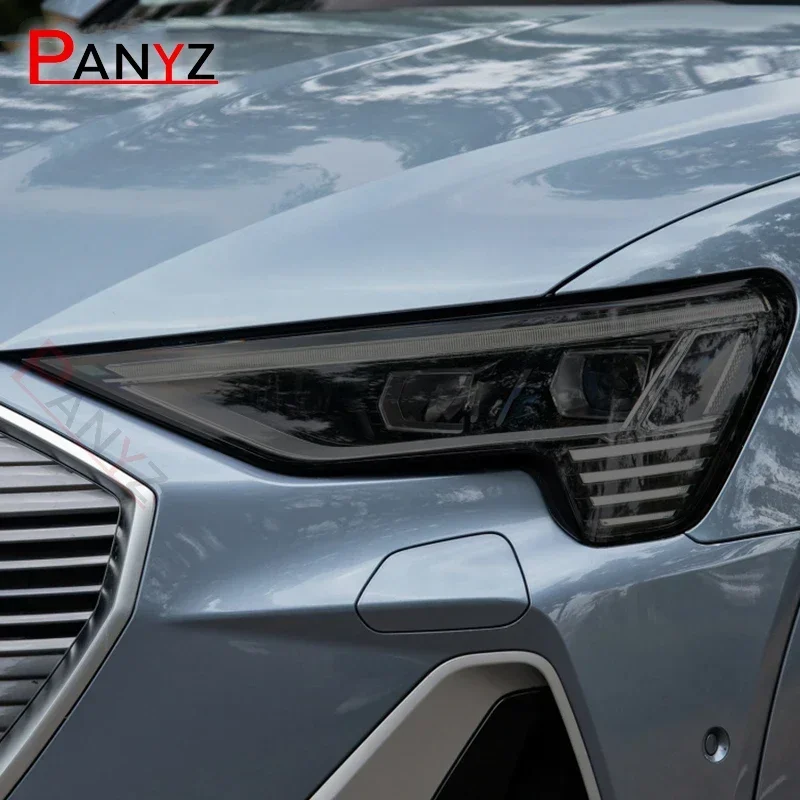 

2 Pcs For Audi Etron Quattro 2020 Car Headlights Tint Smoke Black Protective Film Protection Transparent TPU Sticker Accessories