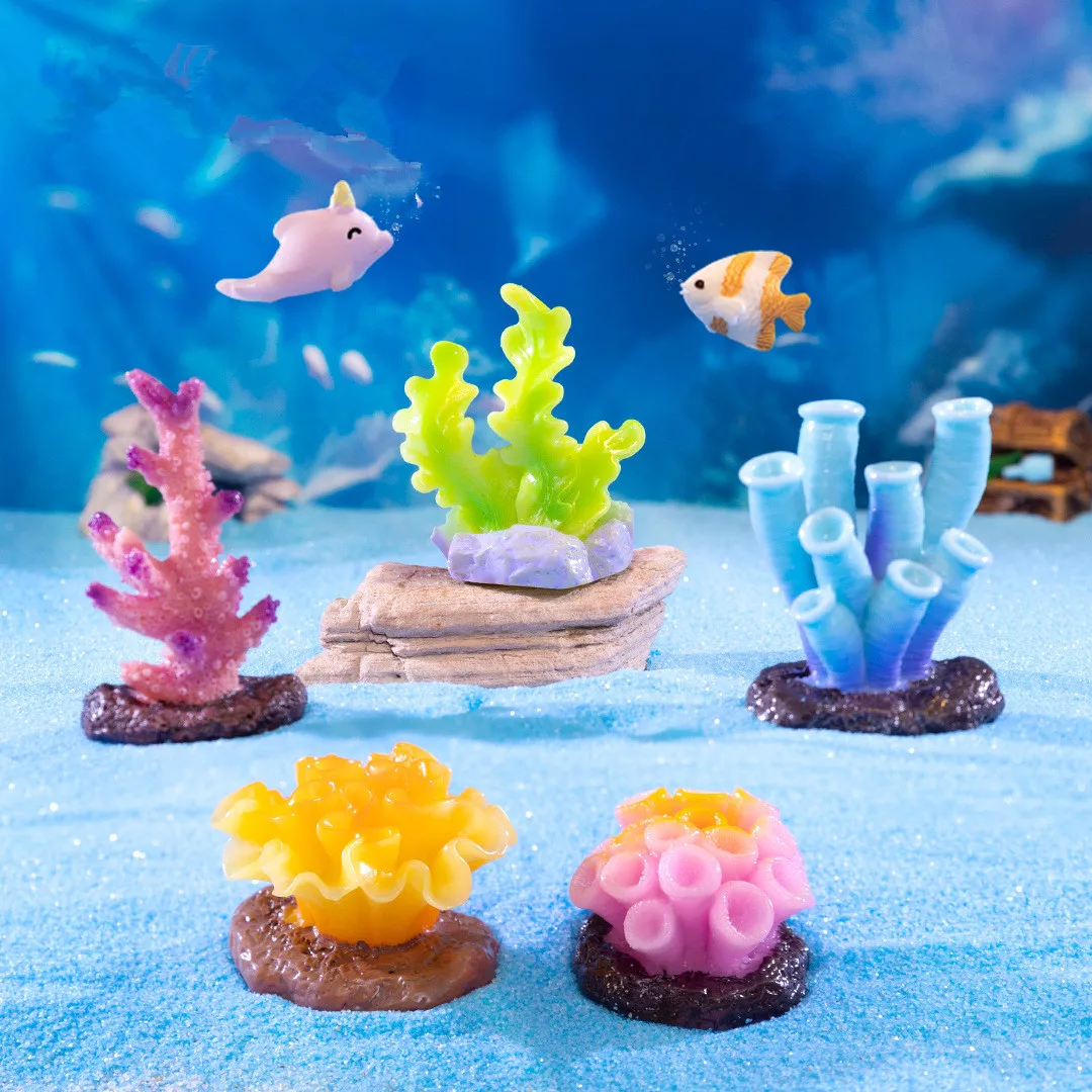 Cute Colorful Artificial Coral Micro Landscape Ornaments For Fish Tank Aquarium Accessories Decorations Home Decor Accessories