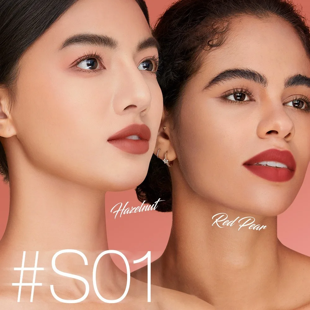 2 unids/set resistente al agua juego de brillo de labios de 2 colores taza antiadherente brillo de labios rojo no mancha brillo de labios mate nutritivo de larga duración