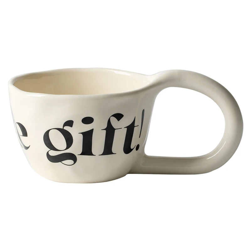 EpeiusHome Ceramic Cup Creative Letters Coffee Cup Desktop Casual Cup Tea Cup Afternoon Tea Mug