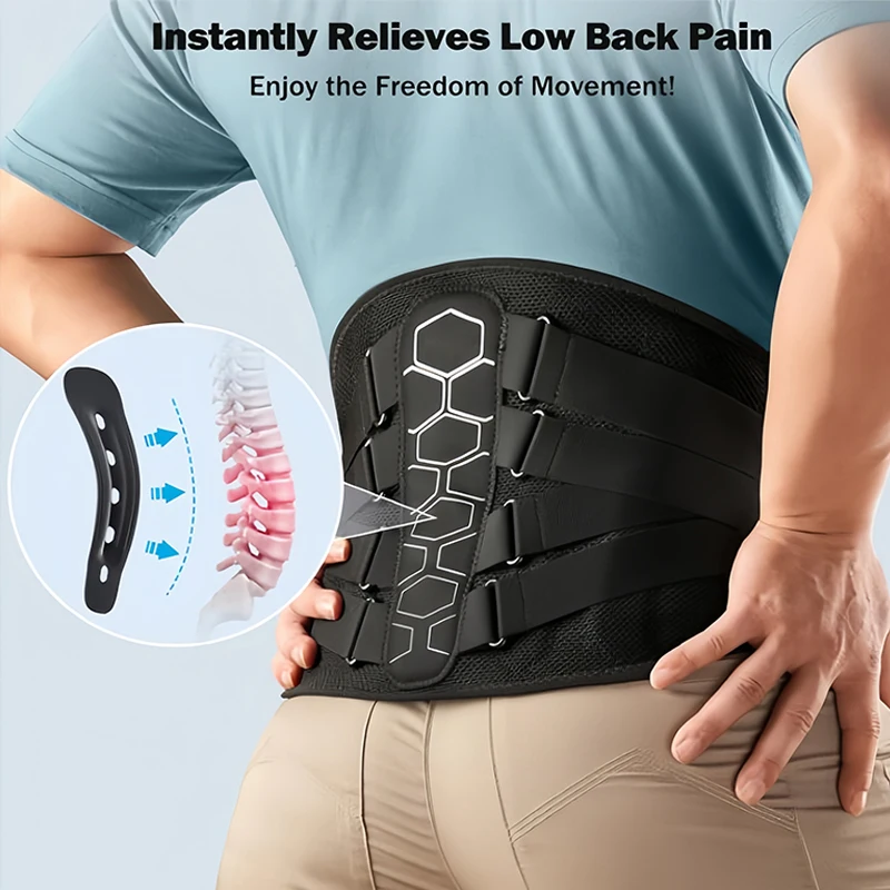 Back Brace for Lower Back Pain Relief with Pulley System & Lumbar Pad Lumbar Support Belt for Sciatica Herniated Disc