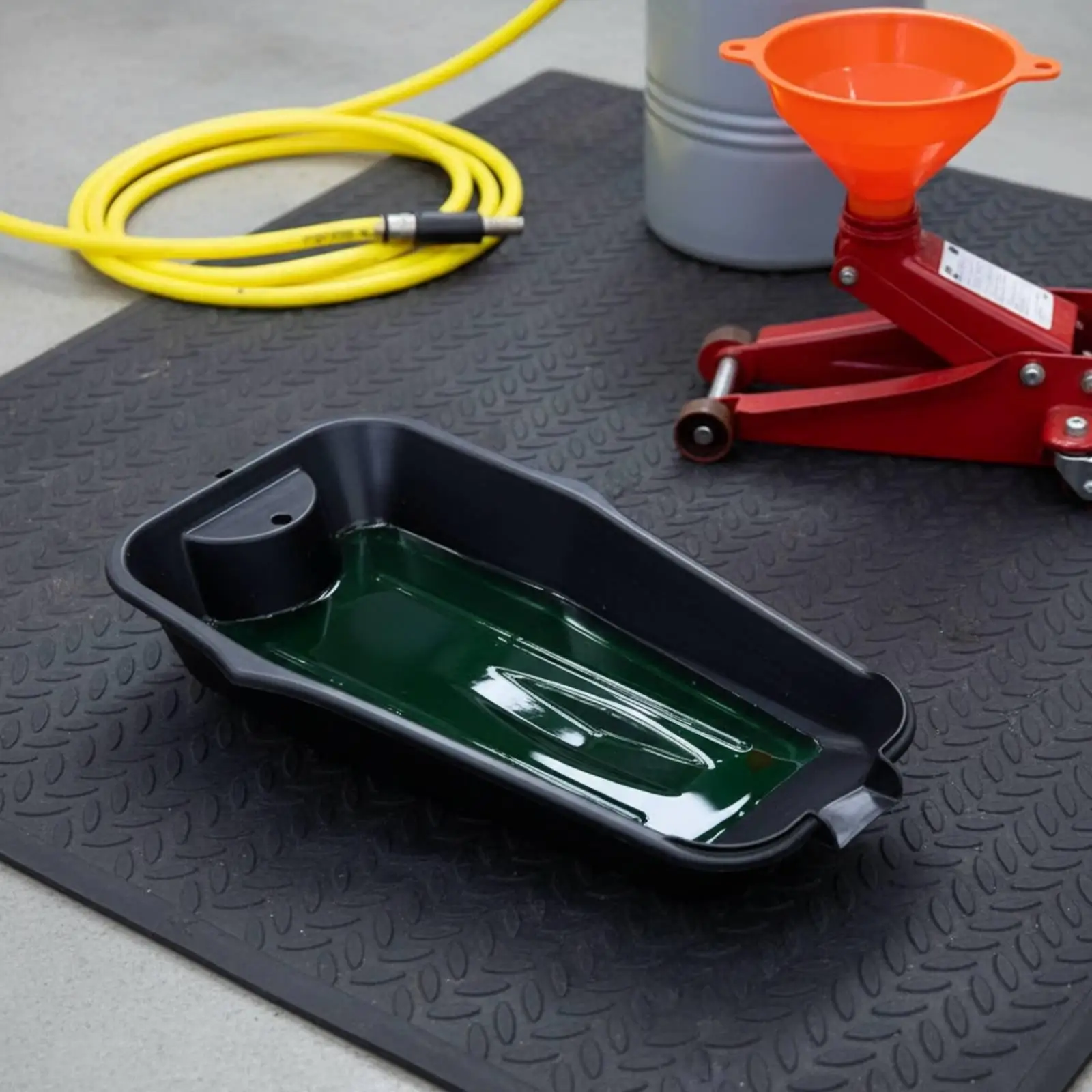 Oil Drain Effortless to Clean Oil Change Pan Spill Resistant Design Parts Cleaning Tray for Motorcycle Owners, DIY Mechanics,