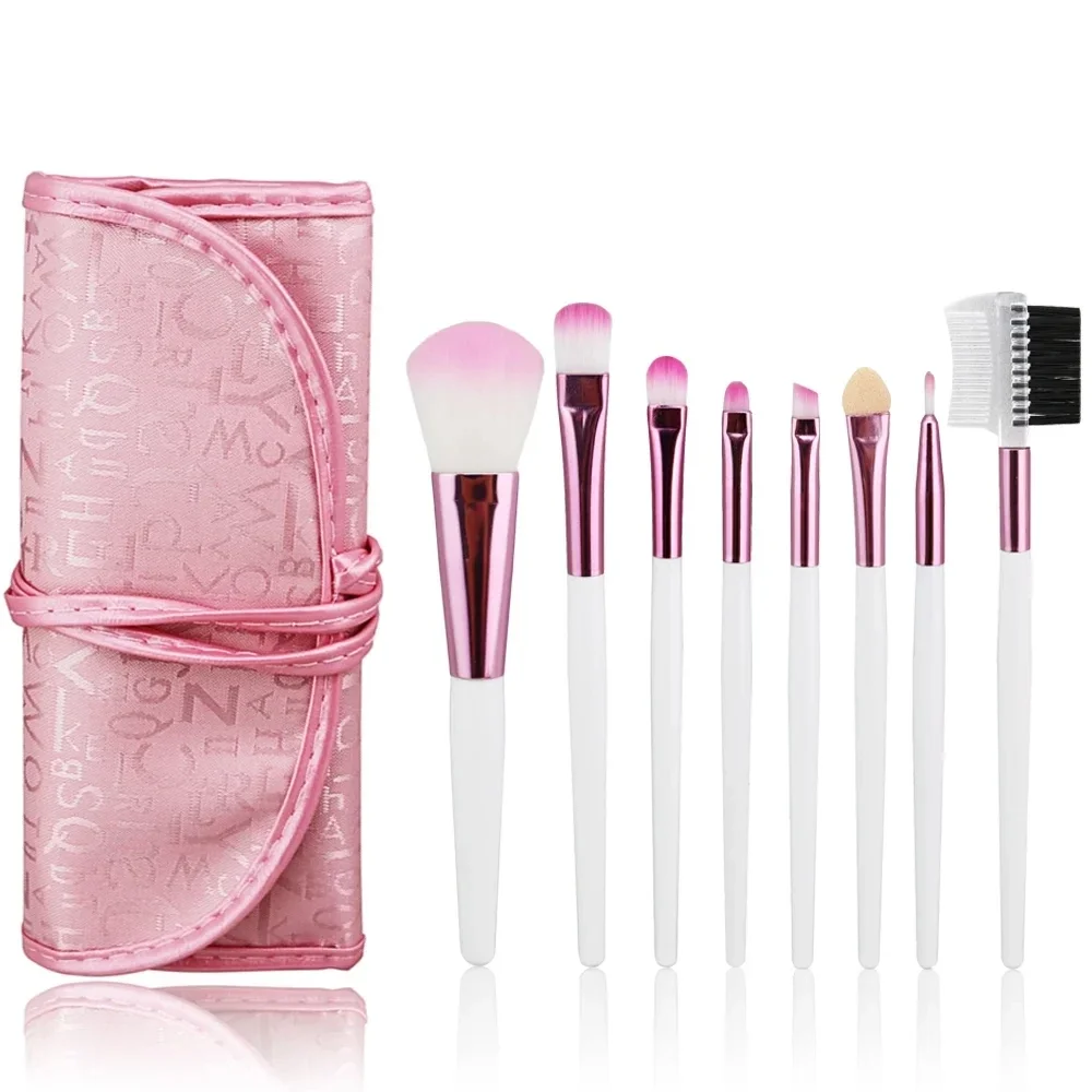 8PCS Makeup Brush Set Soft Powder Makeup Tools Beginner Point Blush Brush Concealer Brush Knife Edge Eyeliner Eye Shadow Brush