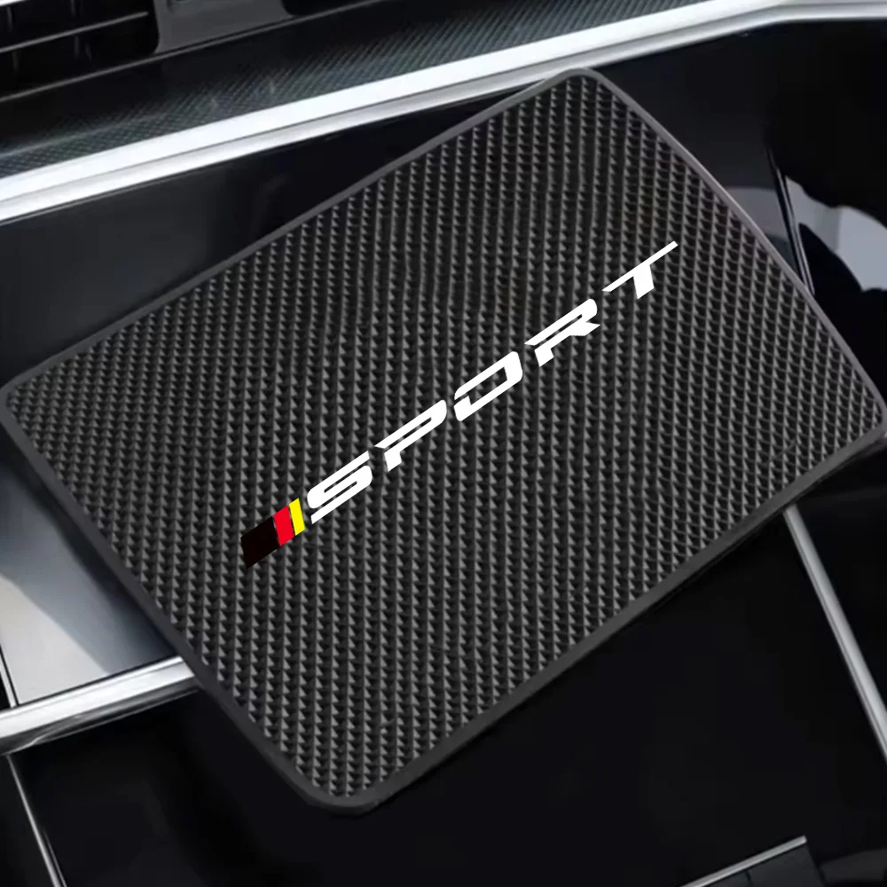 Car Anti-Slip Mat Black Red Yellow Sports Style Phone and Key Storage Rack Dashboard Adhesive Magic Mat Center Console Storage Mat Car Interior Accessories