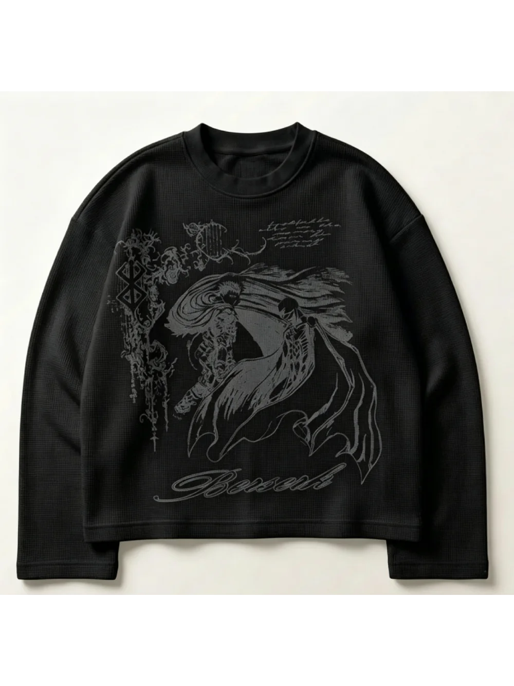 New autumn and winter subculture round neck long sleeved T-shirt with anime print, dark and decadent street trend casual top ins