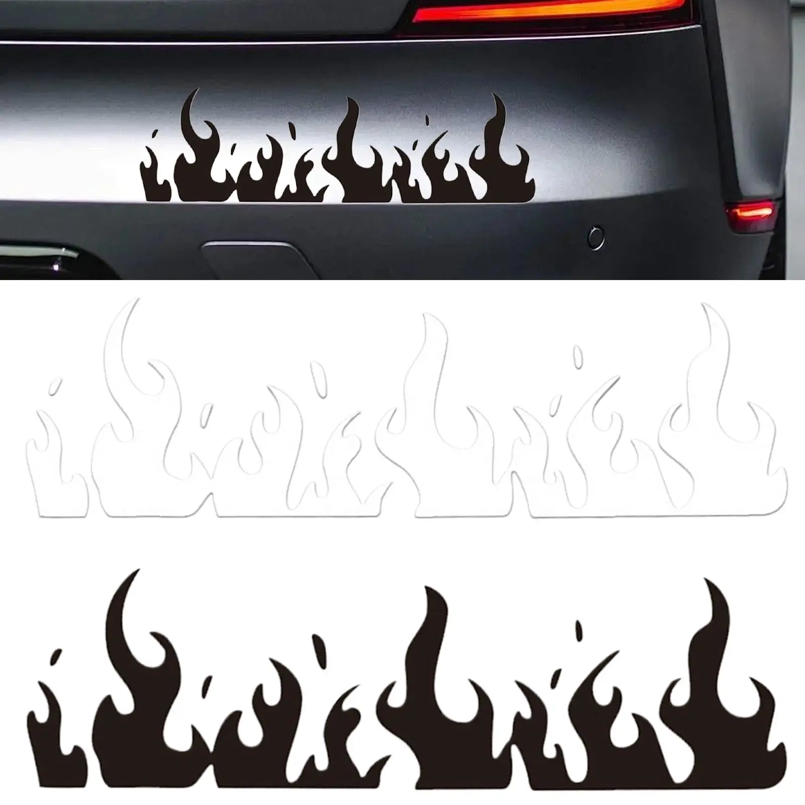 

30cm Flame Reflective Sticker for Car Flame Racing Sports Stripe Decal for Golf Cart Vinyl Waterproof Decal Decoration for Car B