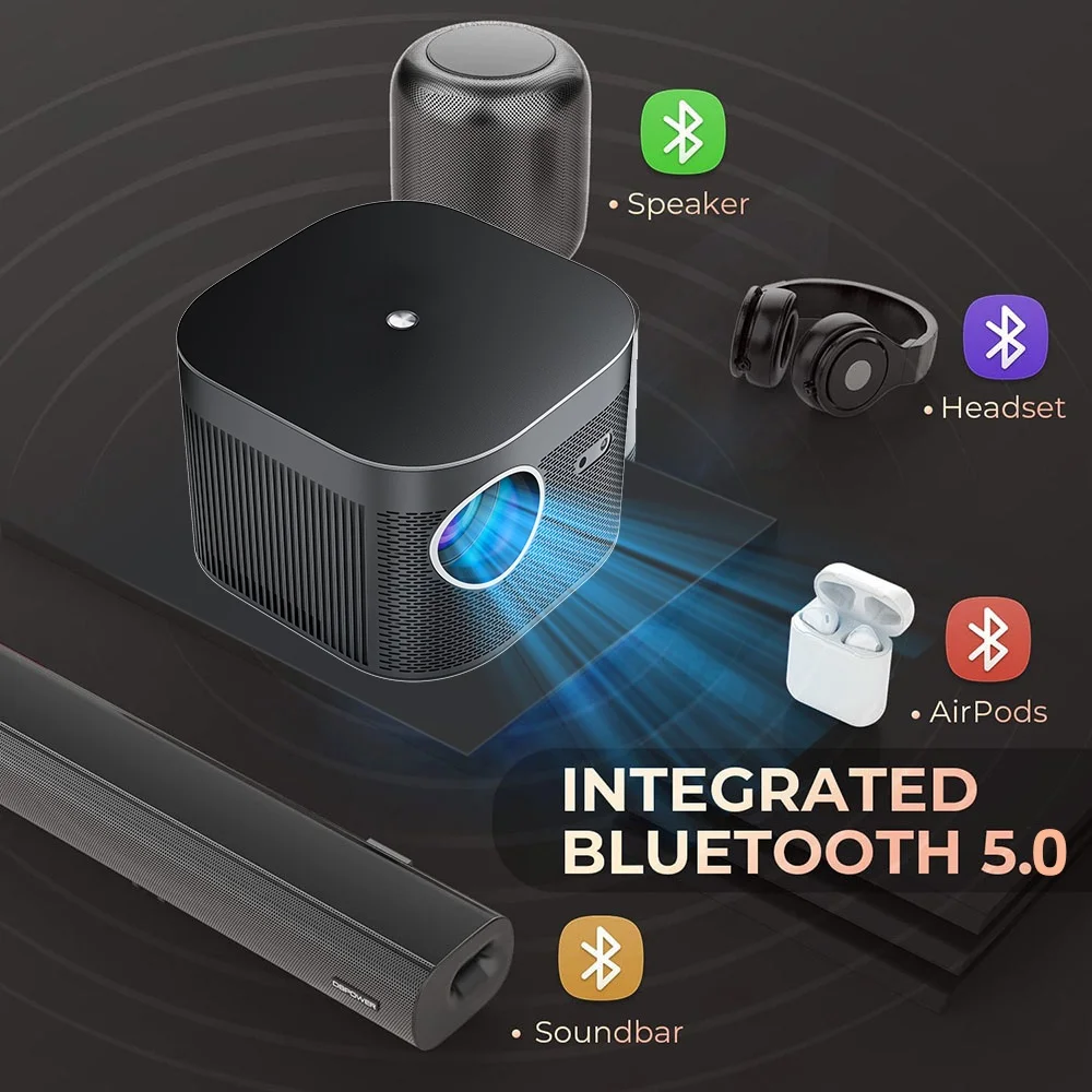 Salange F18 프로젝터 Android11 ​​4K 풀 HD 1080P Wifi 500ANSI 전자 초점 BT5.0 홈 시네마 야외 스마트 영화 프로젝터