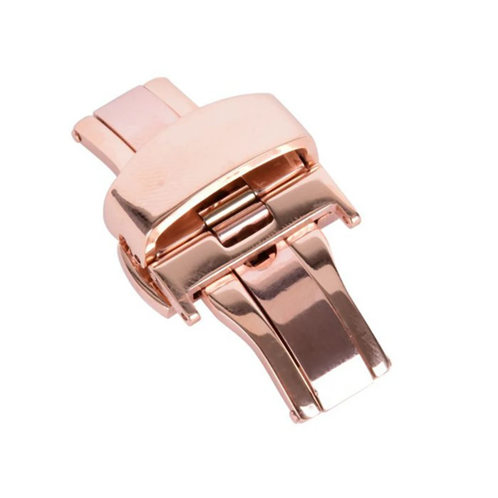 

Stainless Steel Watch Buckle Double Push Button Deployment Clasp For Watch Band Strap 22MM (Rose Gold)