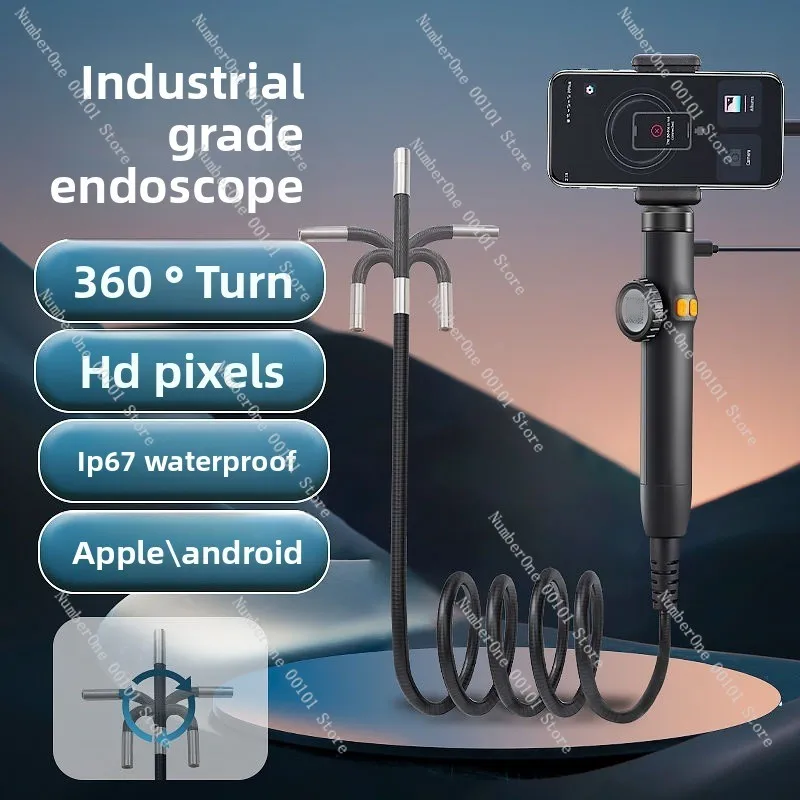 Mobile phone endoscope high definition 360 ° steering - 6mm auto repair pipe detector