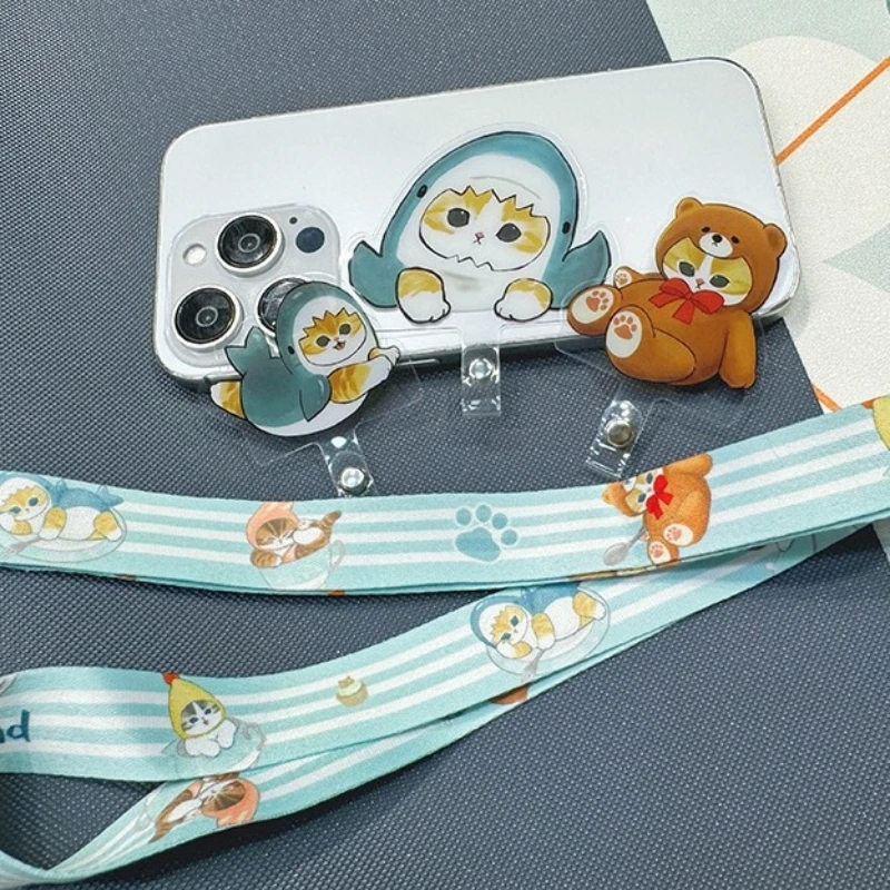 Mofusand Creativity kawaii mobile phone lanyard is a convenient and multi-functional neck-hanging anti-lost pendant for students view 5
