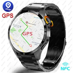 GT4Pro Smartwatch com Rastreador GPS para Homens, Huawei, Xiaomi, Chamada Bluetooth, SmartWatch, NFC, AMOLED, Tela HD 360x360, Frequência Cardíaca, Novo, 2022