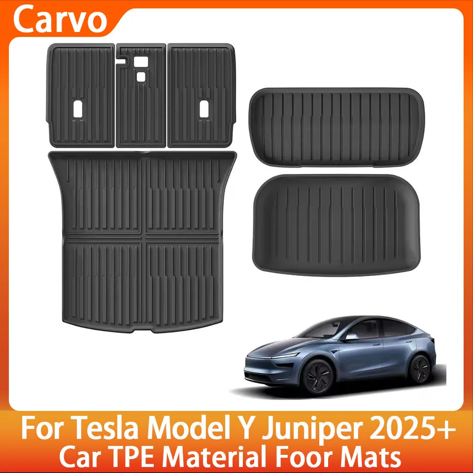 

Car Trunk Mats For Tesla New Model Y Juniper 2025 TPE Floor Mats Waterproof Luggage Mat Wear-resistant Foot Pads Car Accessories