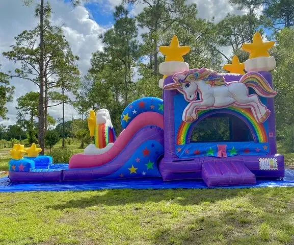 Commercial Inflatable unicorn Bounce House slide combo jumping castle Inflatable Bouncer