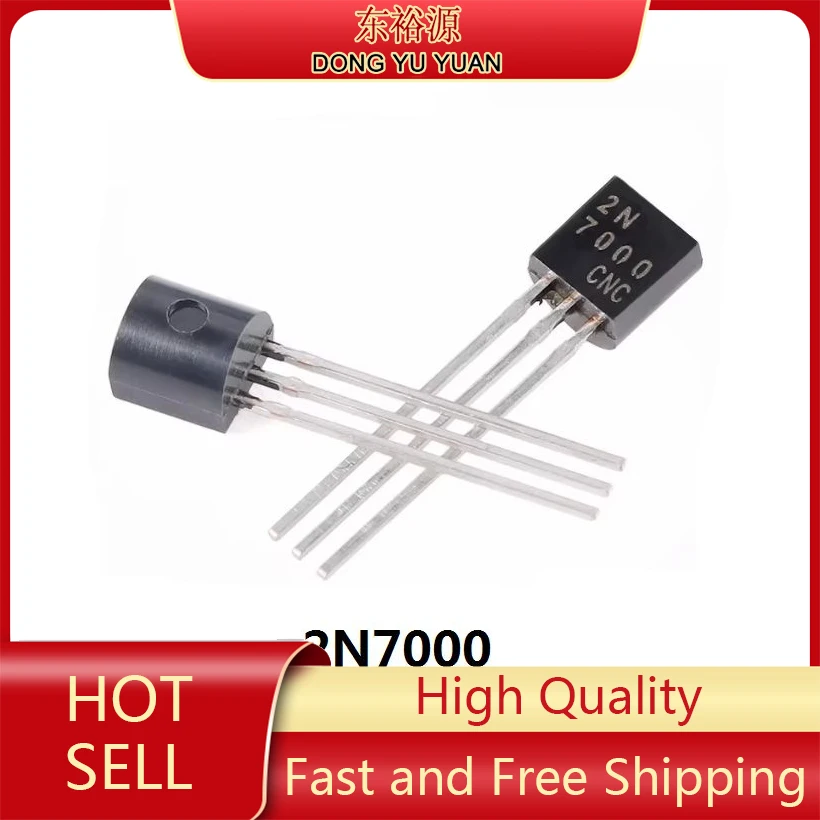Free Shipping 50PCS 2N7000 200mA, 60V N-Channel TO92 Small Signal MOSFET